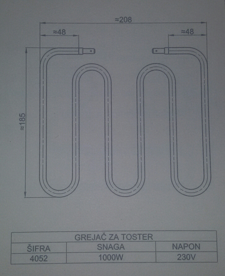 Grejač za TOSTER 1000W