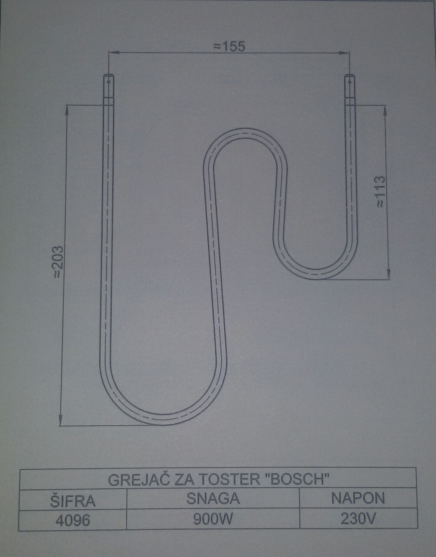 Grejač za TOSTER 900W