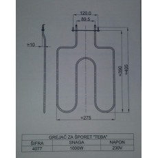 Grejač za šporet TEBA 1000 W