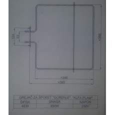 Grejač za šporet ALFA PLAM 950 W