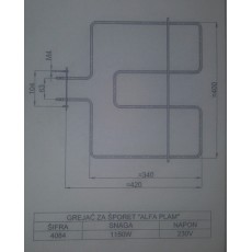 Grejač za šporet ALFA PLAM 1150 W