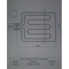 Grejač za šporet KONČAR 2000W+950W