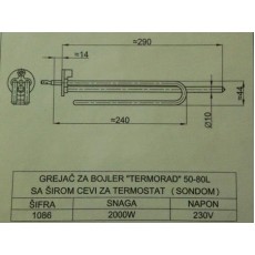 Grejač bojlera TERMORAD 2000W sa sondom