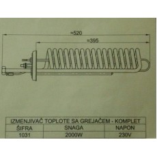 Grejač bojlera sa izenjivačem toplote - komplet 2000W