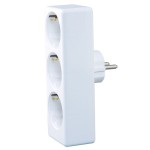 Trostruki monofazni adapter 3x16A beli